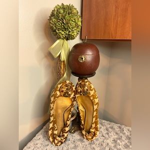 Tory Burch “PONY HAIR”Animal Print Ballet Flats.